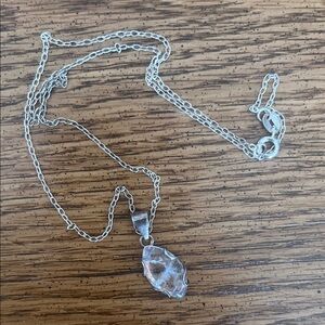 Elegant Silver Necklace with Clear Pendant